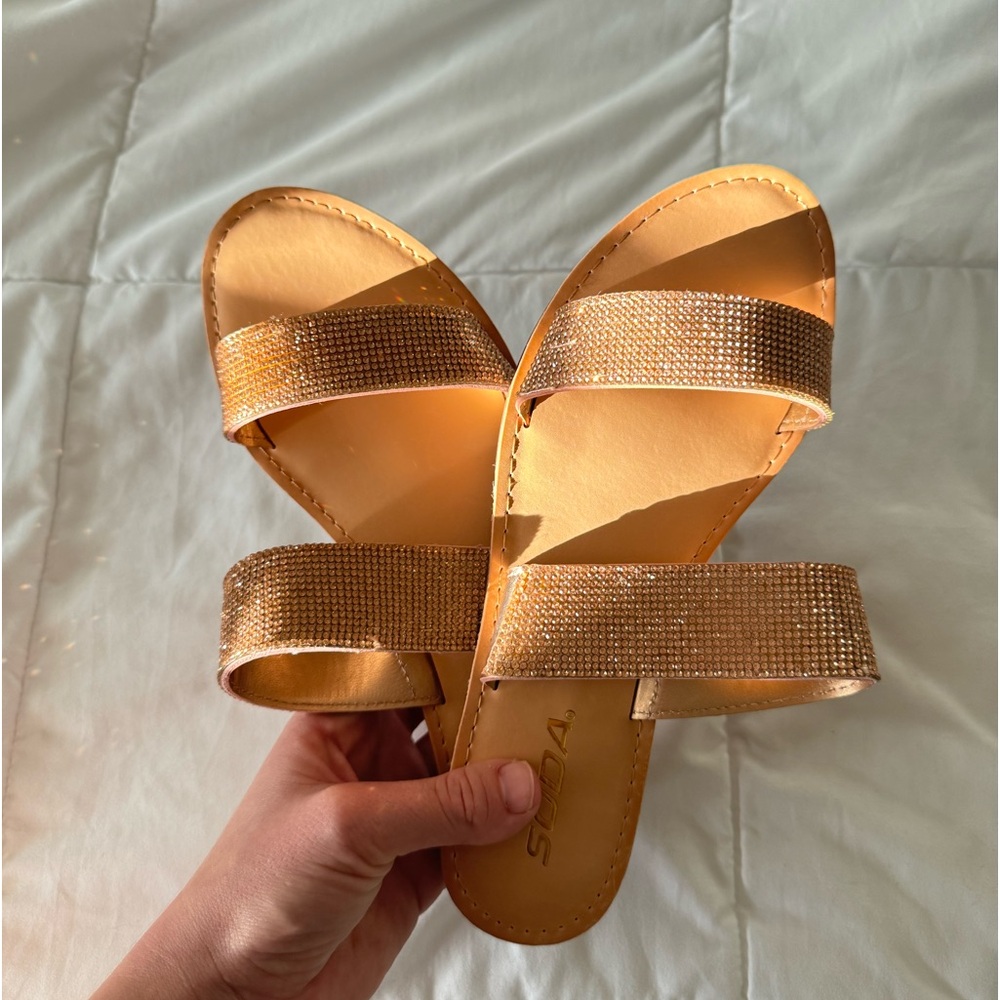 rose gold sandals